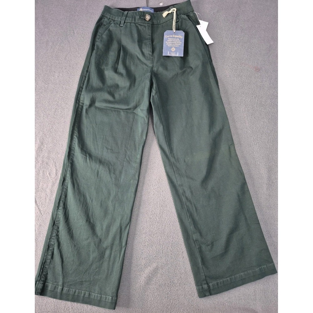 NWT Democracy Ab Solution Skyrise Wide Leg Womens Jeans Green Sz 2 Slimming